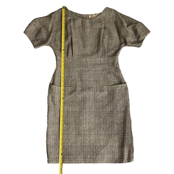 Lela Rose Gray Metallic Tweed Sheath Dress - Picture 11 of 11